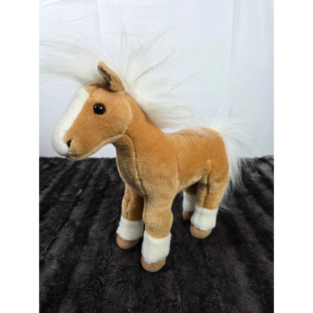 Aurora Miyoni Tan White Horse Plush Stuffed Animal Pony 10 Inch